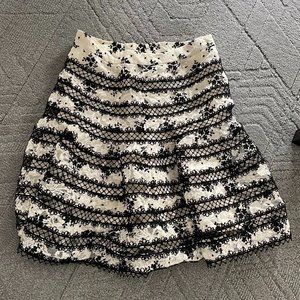 ZIMMERMANN Cream & Black Lace Paneled Skirt